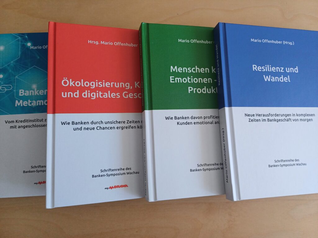 Fachbücher und Publikationen zu Innovation, Agilität, Transformation und Kommunikation. Das Bild veranschaulicht den Wissenstransfer von RIM Management sowie die Bereitstellung von Fachbeiträgen, Whitepapers, Büchern und Praxiswissen zu Zukunftsthemen aus Wirtschaft, Banking und Organisationsentwicklung.